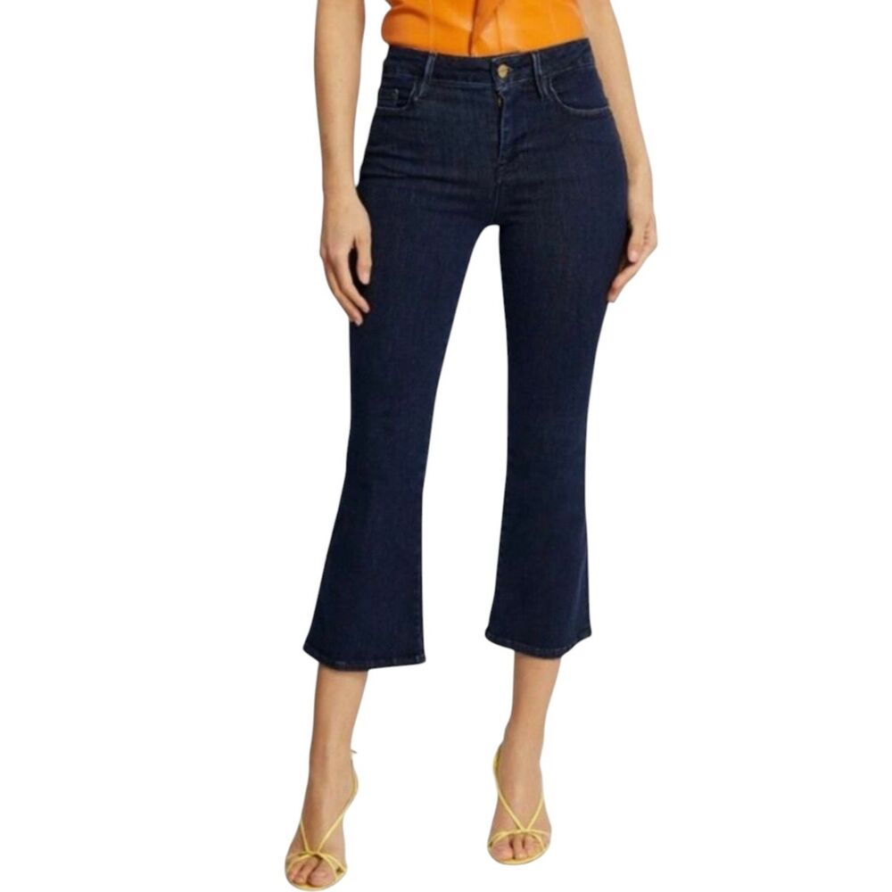 FRAME Le One Crop Mini Boot Jeans Keller Dark Wash Size 2 (30 31 32 33 34)